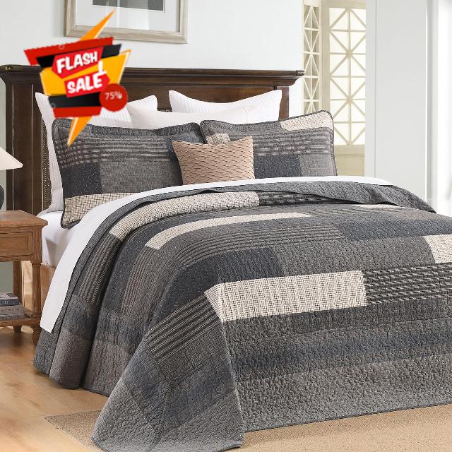 100% Cotton 120"x102" Oversized Quilt Bedspread