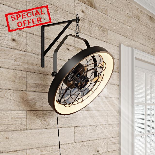 20" Wall Mount Fan with Light