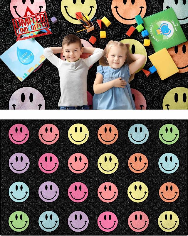 OLEEK Large Classroom Rug Elementary 5x7 - Classroom Rugs for Kids Room - Classroom Carpet Elementary - Kids playroom Rug 5 x 7 - Preschool Rugs for Classroom - Schoolgirl Style Classroom Decor