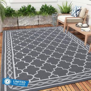Outdoor Rug 9x18 Patio Waterproof
