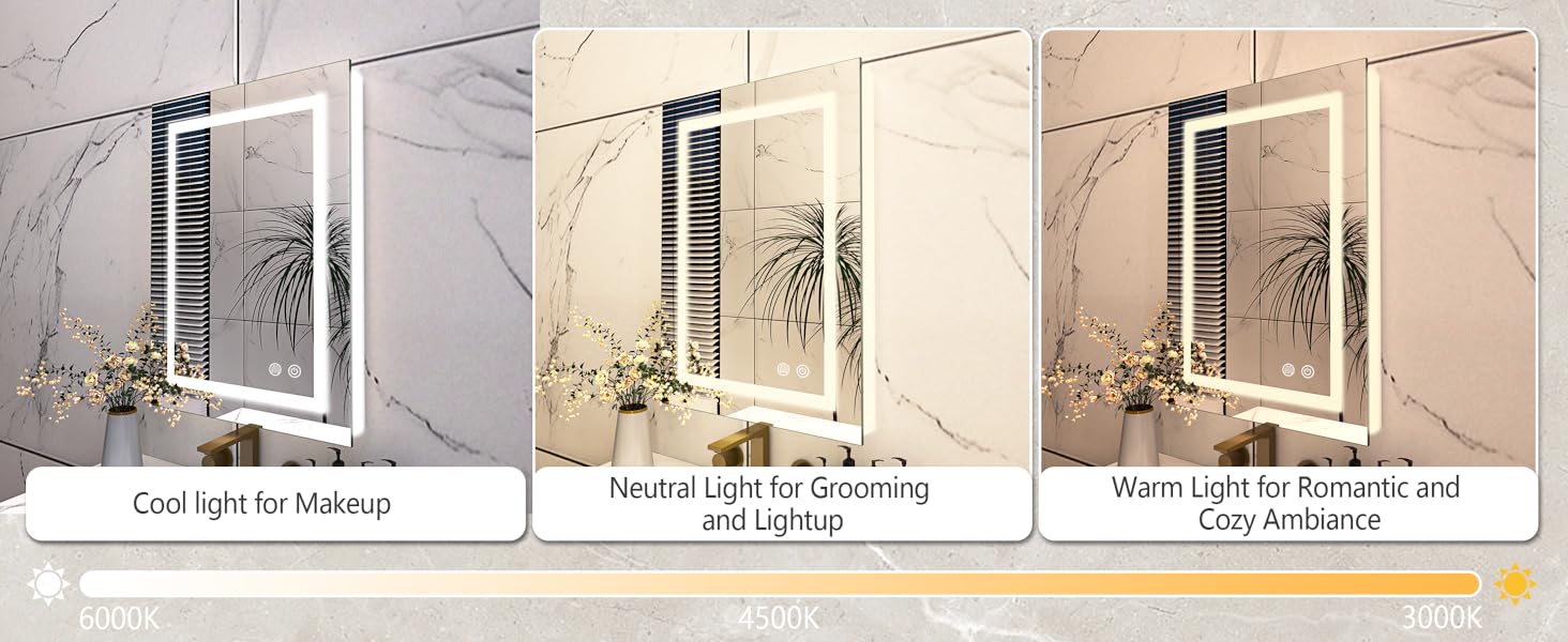 3 color bathroom light with LED