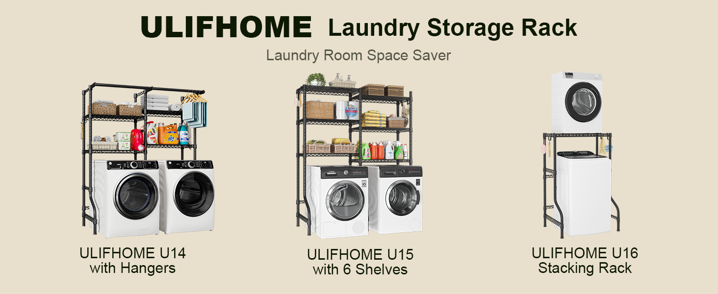 over the washer and dryer storage rack