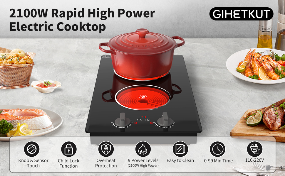 2 burner electric cooktop