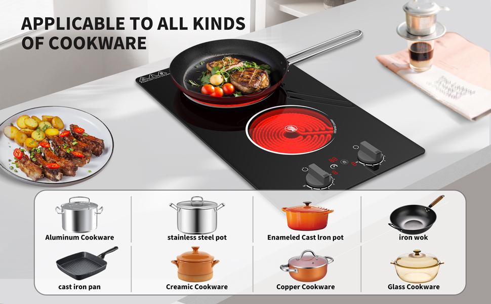 2 burner electric cooktop
