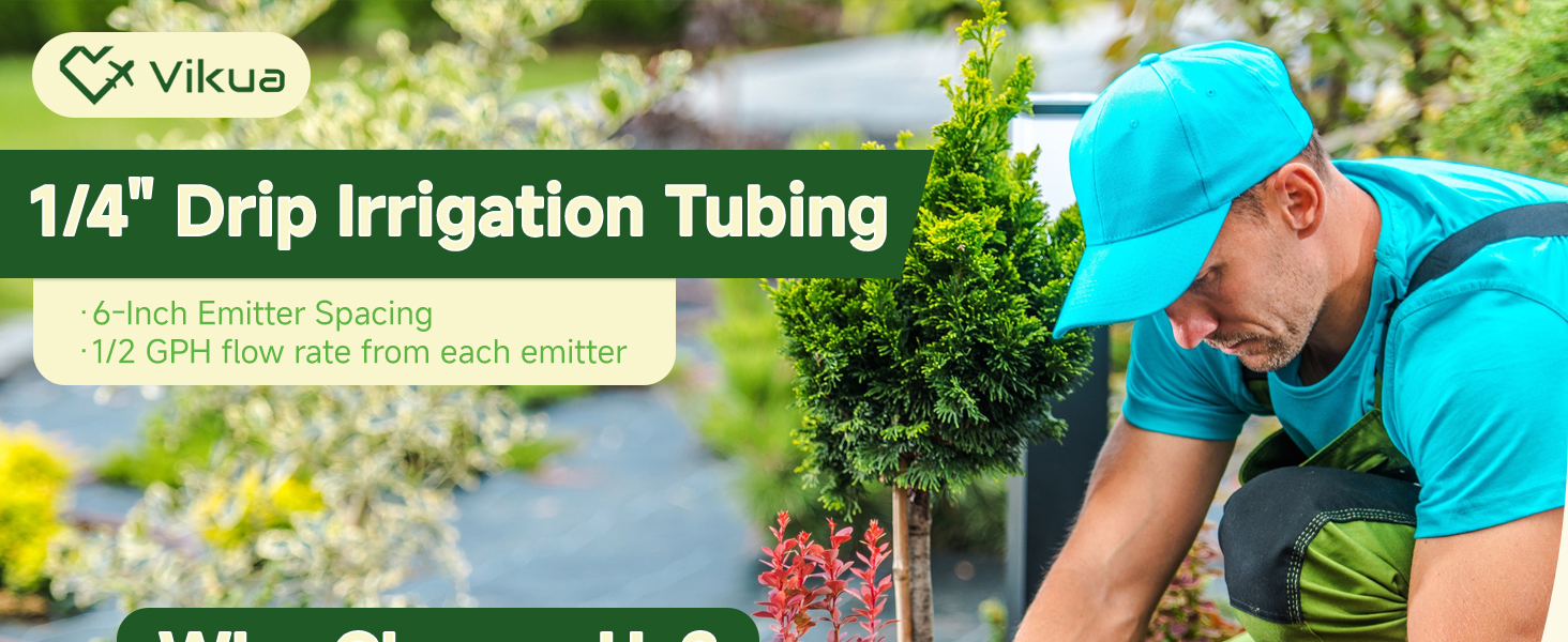 1/4 drip irrigation tubing 6 inch emitters