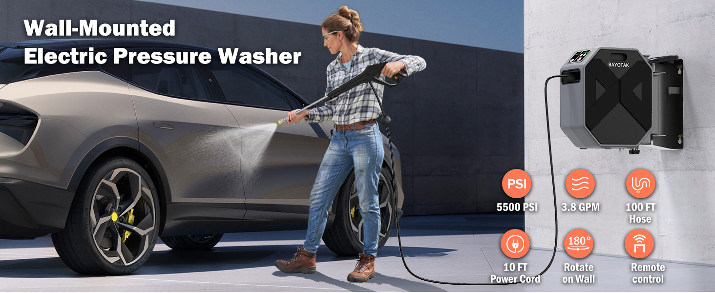 wall-mounted pressure washer