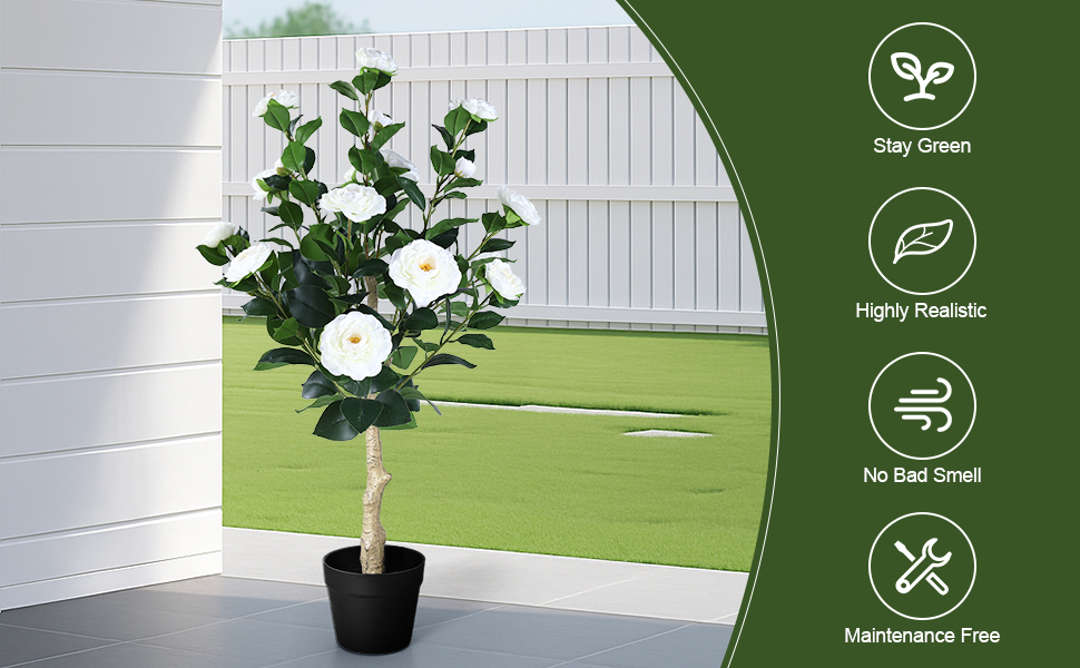 Faux Floral Plant Blooming Tree