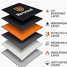 BERTRAND Premium Car Cover with black-orange design on sedan