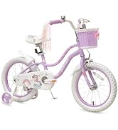 Princess Style Girls Bike with Basket for 2-13 Years Old Kids and Toddlers, 12 14 16 18 Inch Bicy...