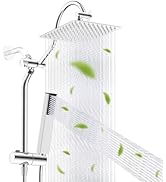 Hibbent Upgraded 13'' Shower Head Combo, High Pressure 5-spray Rainfall Showerhead, Stainless Ste...