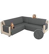 Arfntevss Reversible Sectional Sofa Cover Corner Sectional Couch Covers L Shaped Washable Sofa Sl...