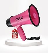 PYLE-PRO Portable Megaphone Speaker Siren Bullhorn - Compact and Battery Operated with 20 Watt Po...