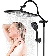 Hibbent Upgraded 13'' Shower Head Combo, High Pressure 5-spray Rainfall Showerhead, Stainless Ste...