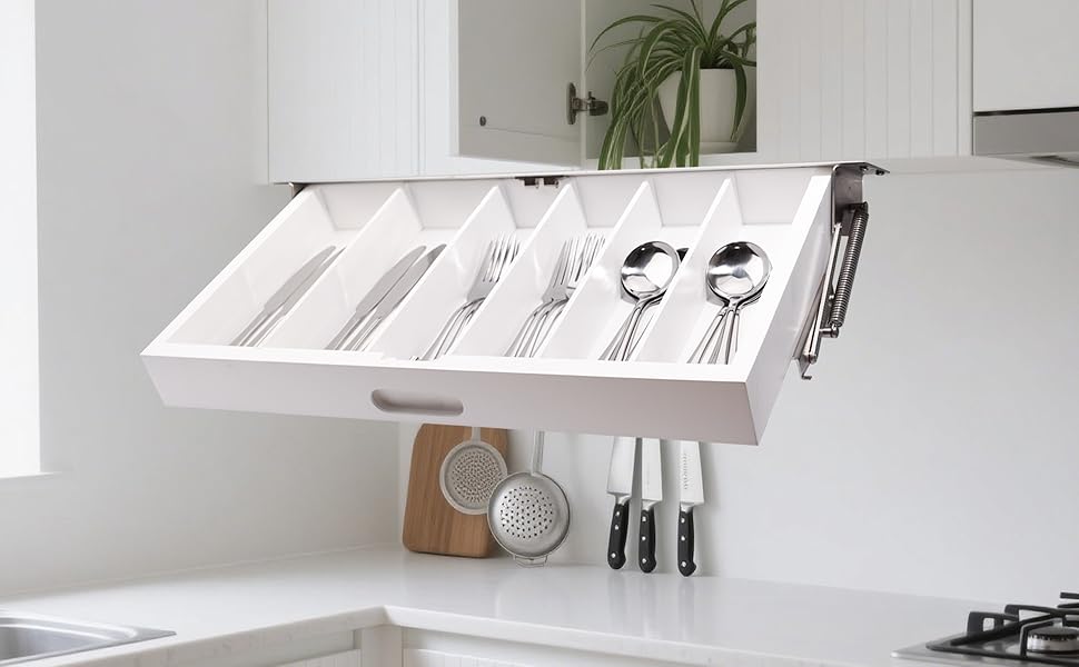 pull down silverware rack