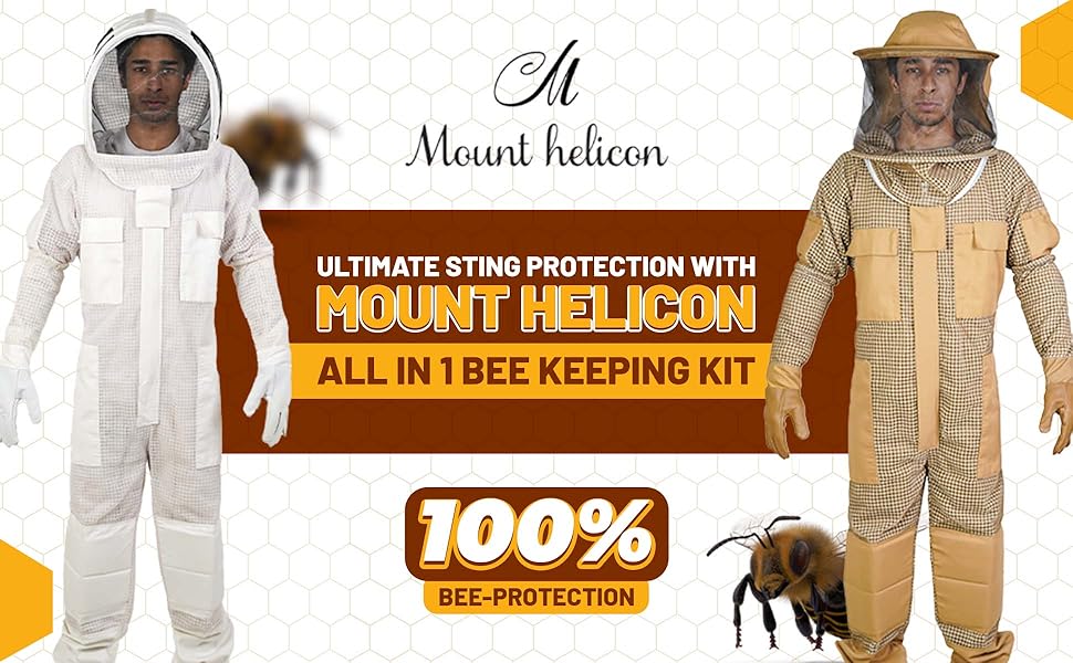 Mount Helicon 3-Layer Bee Keeper Suit for Men & Women With Gloves