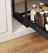 Golener Pull Out Cabinet Organizer - 2 Tiers Expandable Pull-Out Drawers for Kitchen Cabinets, 2 ...