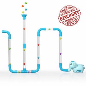 STEM Air-Powered Building Toys for Kids Ages 3 4 5 6 7 8+– Educational Air Tubes Toy& Turbine Set with 30 Foam Balls – Rechargeable Construction Kit for Boys & Girls – Fun Science Gift for Teens
