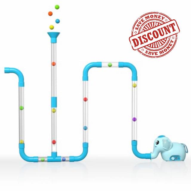 STEM Air-Powered Building Toys for Kids Ages 3 4 5 6 7 8+– Educational Air Tubes Toy& Turbine Set with 30 Foam Balls – Rechargeable Construction Kit for Boys & Girls – Fun Science Gift for Teens