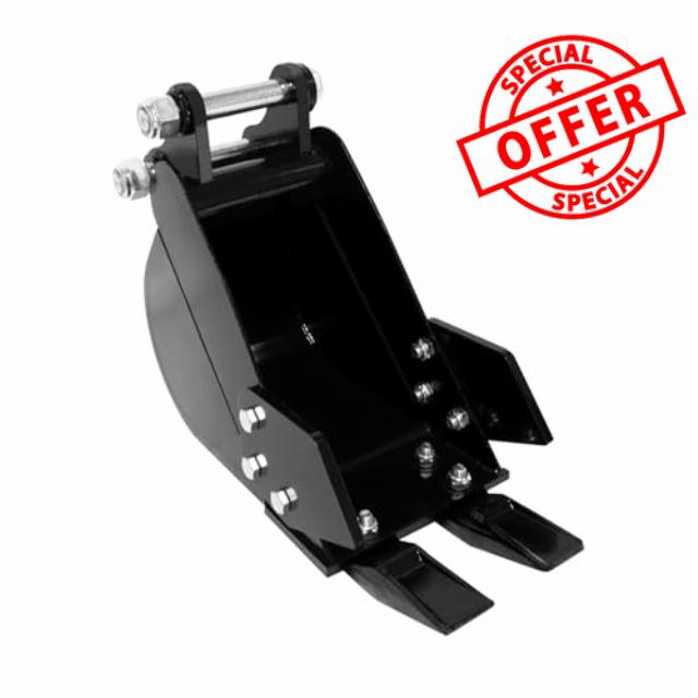 Mini Excavator Bucket 7.87" (200 mm) Narrow Digging Bucket for Mini Excavator Attachments with Hardened Steel Teeth