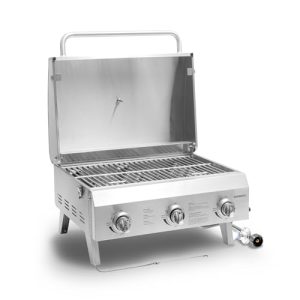 22" Stainless Steel Tabletop Grill with 3 Burners