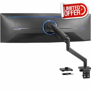 VIVO Heavy Duty Aluminum Ultrawide Monitor Tension Arm for up to 49 inch Screens