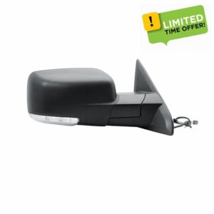 Passenger Right Side Door Mirror Electric Heated Glass Power Folding with Signal Light Textured Back Cover for Ram 1500 2500 3500 2008-2018