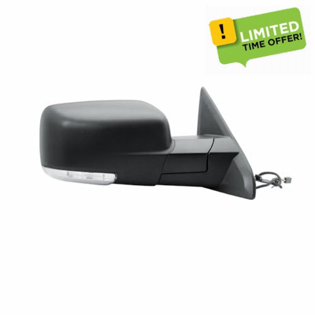 Passenger Right Side Door Mirror Electric Heated Glass Power Folding with Signal Light Textured Back Cover for Ram 1500 2500 3500 2008-2018