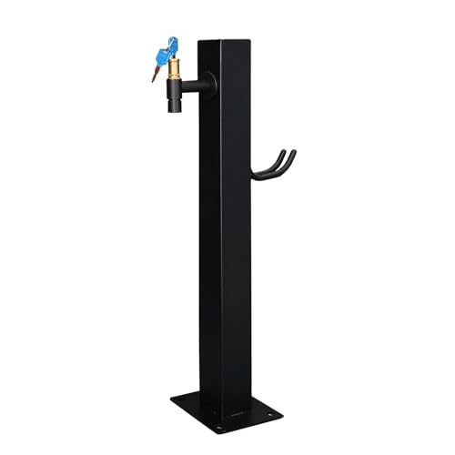 Square Freestanding Hose Stand with Lock Faucet