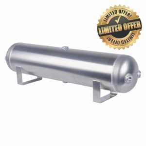 5 Gallon (18 Liter) 6 Ports Compressed air Storage Tank air Ride Receiver Tank for Air Ride Suspension Car Train Truck Horn Silver