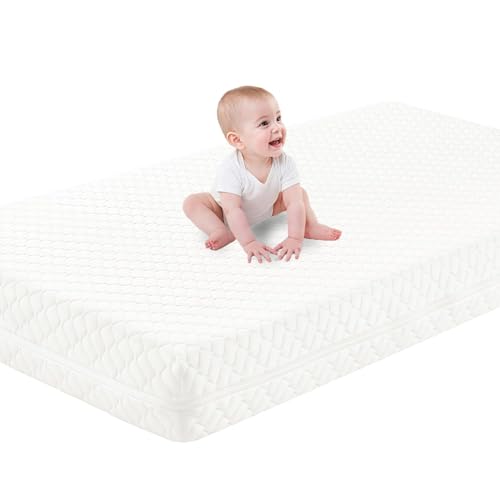 Dual-Sided Breathable Baby and Toddler Memory Foam Mattress with Removable and Washable Cover