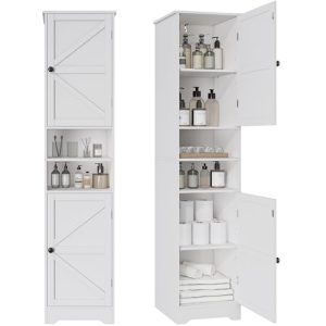 Storage Cabinet with 2 Doors & 2 Open Storage Compartments