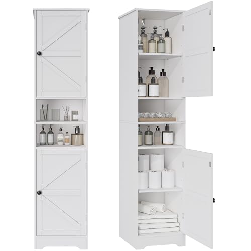 Storage Cabinet with 2 Doors & 2 Open Storage Compartments