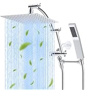 Hibbent Upgraded 5-spray 13'' Shower Head, High Pressure Rainfall Shower Head, Dual Showerhead Co...