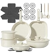 OzawaBear 26 Pcs Pots and Pans Set Non Stick, Ceramic Cookware Set Non Toxic with Detachable Hand...