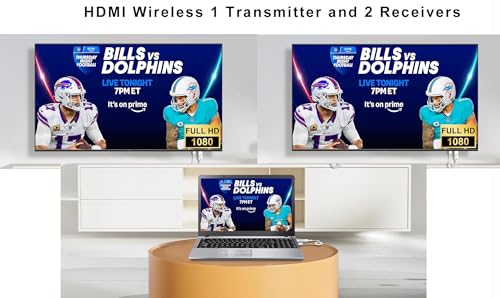 2.4G+5G Plug & Play Wireless HDMI Extender Kit 4K Decode for Streaming Video and Audio to Monitor from Laptop/PC/TV Box/Projector