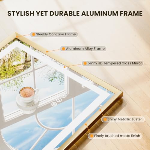 Lighted Bathroom Vanity Mirror for Wall(Horizontal/Vertical)