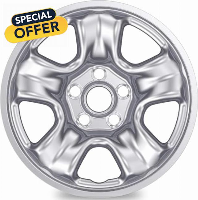 4-Pack 16 Wheel Skins Hubcaps for Honda CR-V 2012-2016 | OEM Steel Wheel Replacement Covers | Snap-On ABS PC Anti-Rust Rim Protector | Factory Fit Only (Chrome Silver)