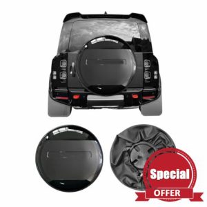 Carpathian Grey Spare Tire Cover Compatible with Land Rover Defender 2020-2025 Waterproof UV-Resistant Tire Protector for 90 110 130 18"-22" Wheels