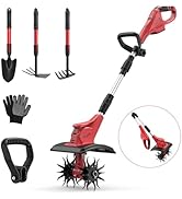 Cordless Tiller Cultivator Compatible with DEWALT 20V MAX Battery, Folding Electric Rototiller fo...
