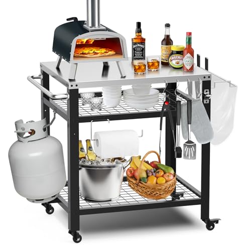 650lbs Outdoor Grill Cart with Wheels and Handle