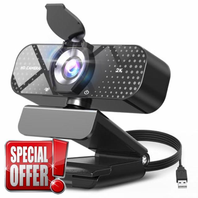 2K HD Webcam with Wide Angle Lens