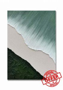 Hand Painted 3D Beach Wave Landscape Wall Paintings