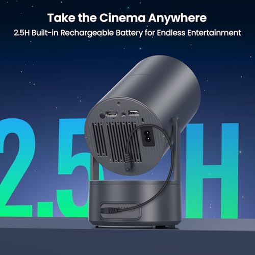 Mini Portable Projector with Built-in Rechargeable Battery for Outdoor