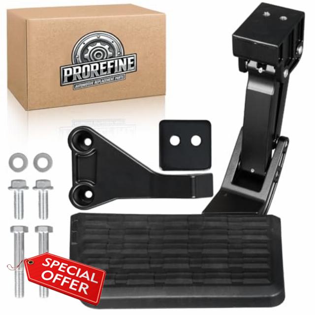 75306-01A Upgraded Rear Bed Step Retractable Bumper Step Compatible with Dodge Ram 1500 2009-2018 Ram 2500 3500 2010-2018 Folding Truck Tailgate Step