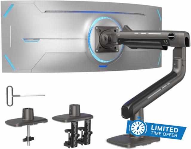 HUANUO Heavy Duty Monitor Arm for Ultrawide Screens up to 49"
