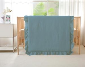 Ultra Breathable Soft Crib Comforter Set with Cute Ruffled Down Alternative Crib Comforter
