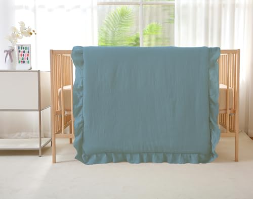 Ultra Breathable Soft Crib Comforter Set with Cute Ruffled Down Alternative Crib Comforter
