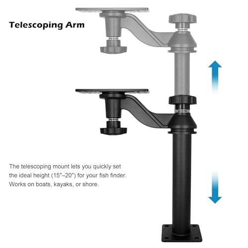 Marine Electronics Mount with Horizontal Swing Arm for 5"-12" Large Depth Finder Display