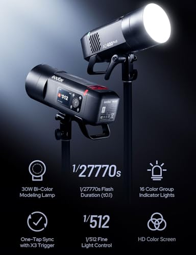 GN72 One-Tap Sync with X3/30W Bi-Color Modeling Lamp/Color Screen/16 Color Groups Indicator/Freeze Mode/460 Flashes/1/512~1/1 (with ± 0.1 Increment)