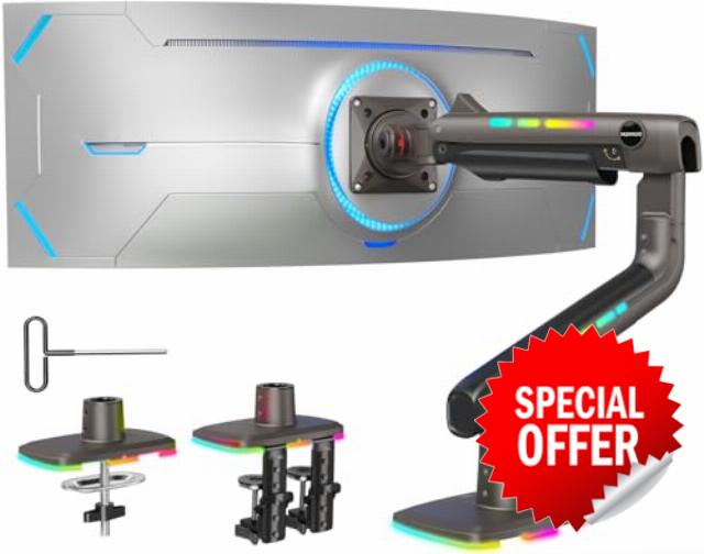 HUANUO RGB Monitor Arm for Ultrawide Screens up to 57″